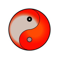 yin yang symbol red gold