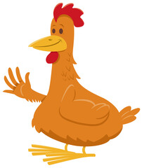 funny chicken or hen farm animal comic character