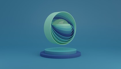 Abstract geometric still life background, 3d render illustration