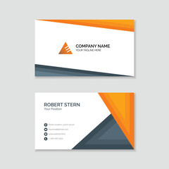 Professional business card template with geometric shape