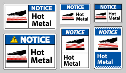 Fototapeta premium Notice Hot Metal Symbol Sign Isolated On White Background