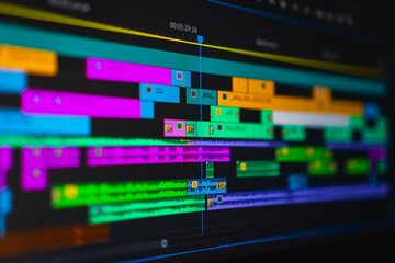 Professional video editing timeline. video editing concept. - obrazy, fototapety, plakaty