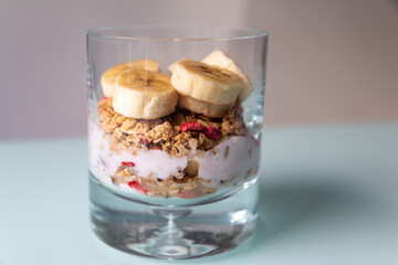 fresh healthy yogurt with granola