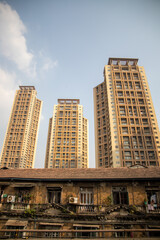 Fototapeta premium Concrete buildings showing growing cities