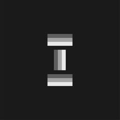 Vector Logo Letter Grey Glowing I