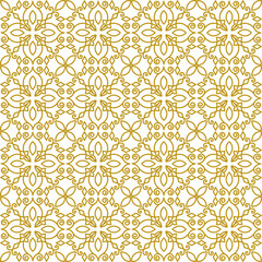 Vintage design element. Vector seamless pattern with floral ornament. Gold rich illustration for wallpaper.