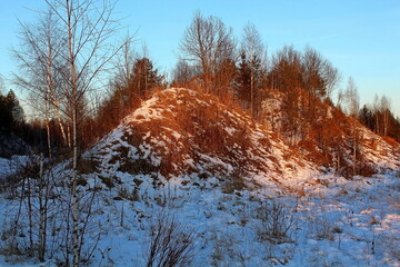 Beautiful winter nature on a frosty day. Unique image of a snow-covered environment.