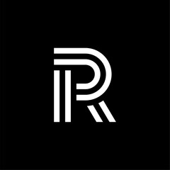 Vector Logo Modern Line Typeface Letter R
