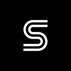 Vector Logo Modern Line Typeface Letter S