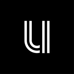 Vector Logo Modern Line Typeface Letter U