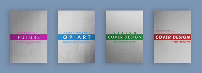 Minimal covers design. Abstract set. Gray halftone gradients.