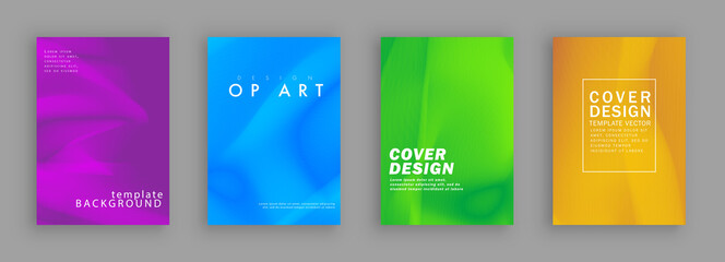 Minimal covers design. Colorful set. Color halftone gradients.