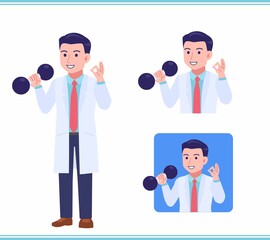 Young man in a lab coat