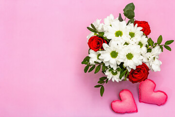 Bouquet of fresh flowers for Valentine's day or Wedding