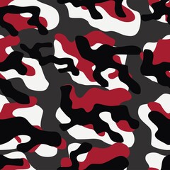 red military camouflage vector seamless print