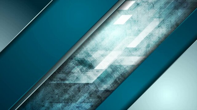 Blue abstract geometric technology grunge motion background. Seamless looping. Video animation Ultra HD 4K 3840x2160