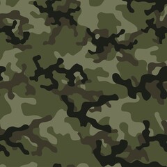 Fototapeta premium Abstract seamless camouflage pattern for printing clothes, fabrics. Army background. Vector design.