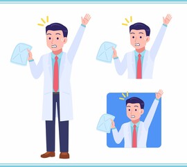 Young man in a lab coat