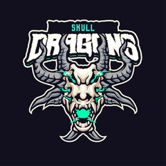 Skull dragon Mascot Logo Template