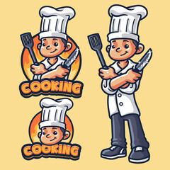 Cooking Mascot Logo Template