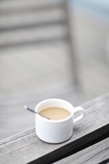 A cup of coffee close up