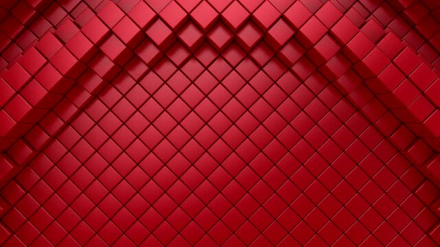 Rhombuses Form A Wave. Abstract motion, 3d rendering, 4k resolution
