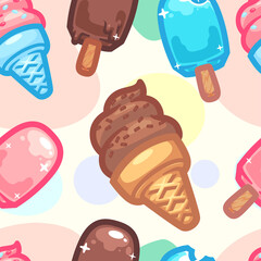 ice cream seamless pattern