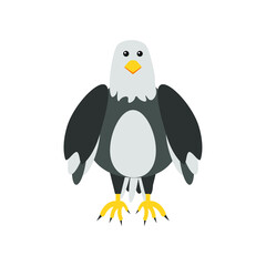 children's illustration of raptor eagle on white background