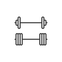 Gym barbell line icon. linear style sign for mobile concept and web design. Dumbell, barbell outline vector icon. Symbol, logo illustration. Vector graphics