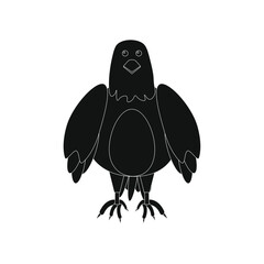 children's illustration of raptor eagle on white background
