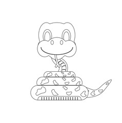 infant illustration of baby snake on white background