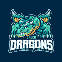 green dragon Mascot logo template