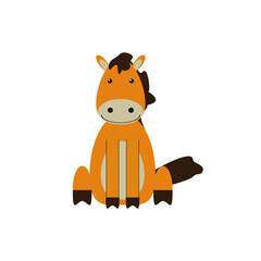 children's illustration of horse on white background