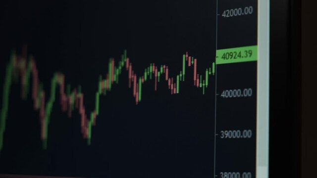 Graph of crypto currency online. Quotes of eth and btc at stock exchange.