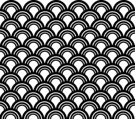 Fototapeta na wymiar Fish scale background. Fish scales seamless patterns in black colors. Pattern in hipster style. vector illustration