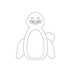 childish illustration of seal on white background