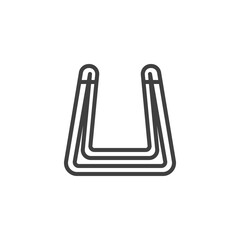 Obraz premium Push up bars line icon. linear style sign for mobile concept and web design. Push up exercise equipment outline vector icon. Symbol, logo illustration. Vector graphics