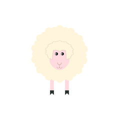 children's illustration of sheep on white background