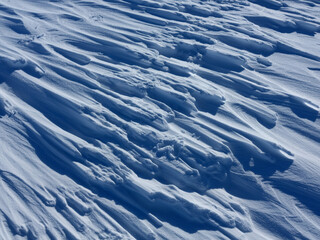 Beautiful snow waves, the northern tundra