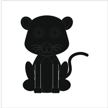 infant black panther baby illustration
