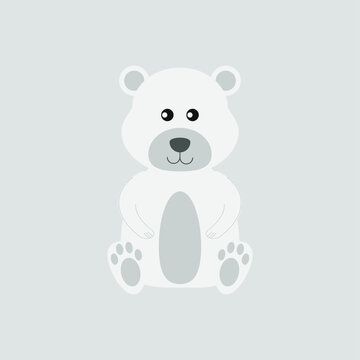 children's illustration of polar bear on white background