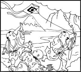 凧揚げ、江戸