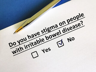 Obraz premium Questionnaire about stigma