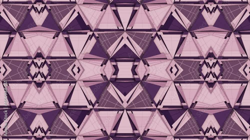 Poster seamless and colorful 3d rendering motion graphics. kaleidoscopic background 4k
