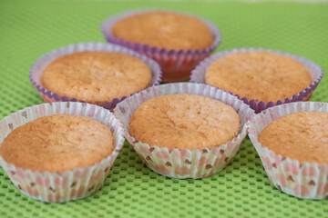 Homemade muffins for Valentine's Day. Photo 1: baked blanks.