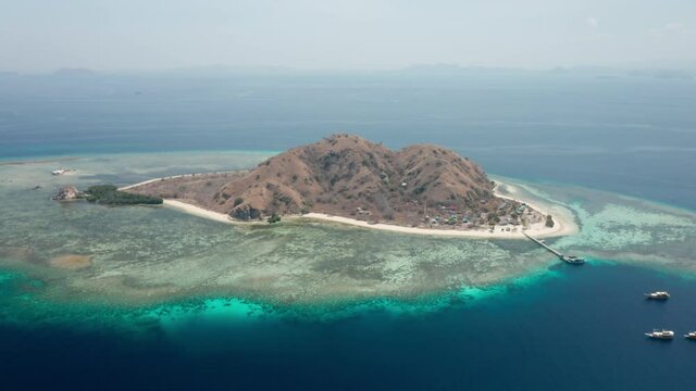 Drone Over Kanawa Island In Blue Sea