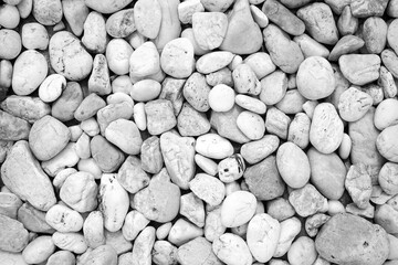 White pebbles stone or river stone  texture and background