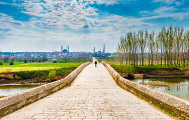 Beyazıd Bridge view in Edirne City of Turkey