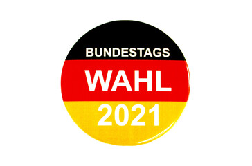 German federal election button. Button with statement. Federal election 2021.