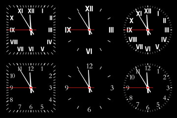 Set watch isolated on a dark background.